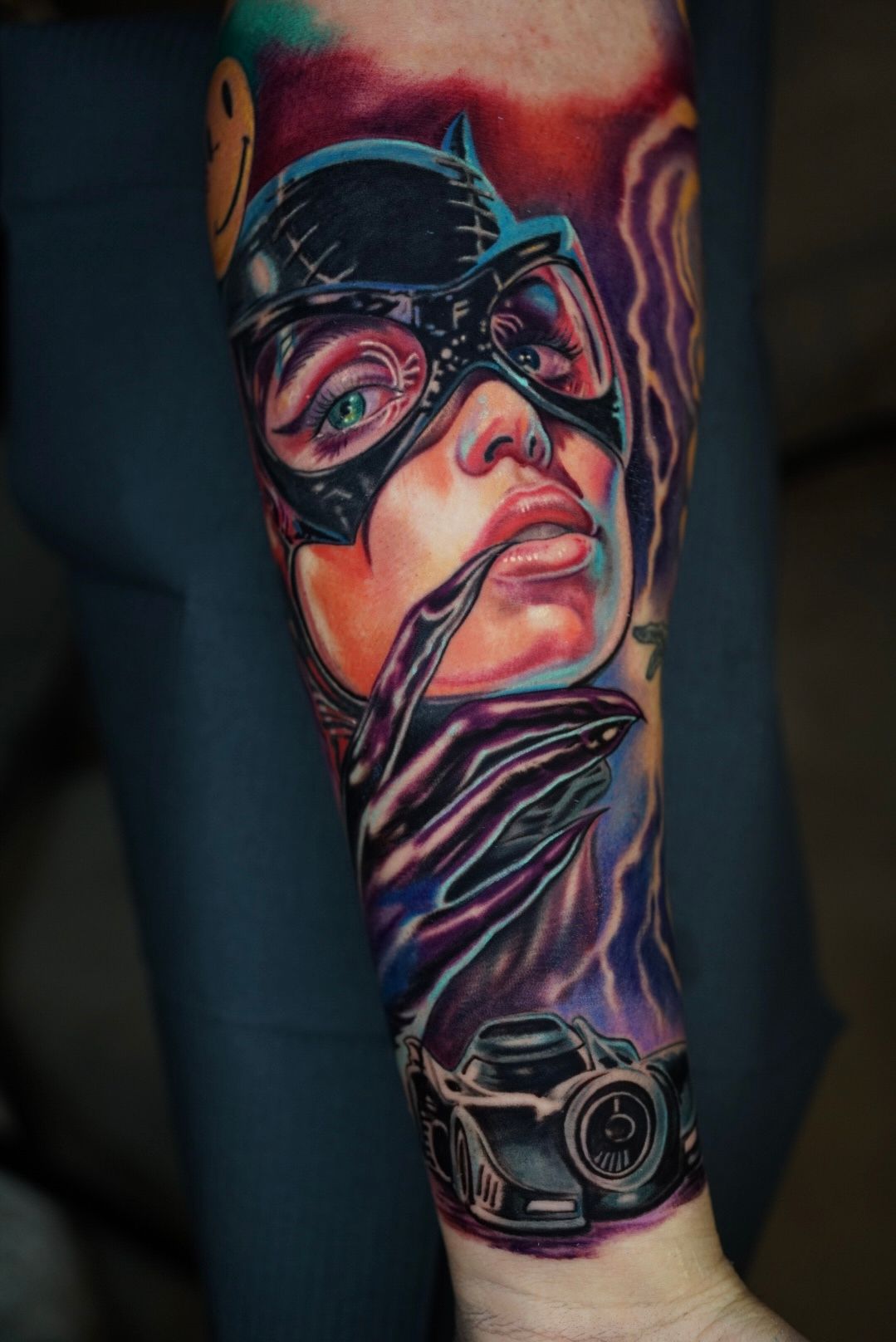 Cat woman color tattoo @ink.artisan | Black craft tattoos| Miami