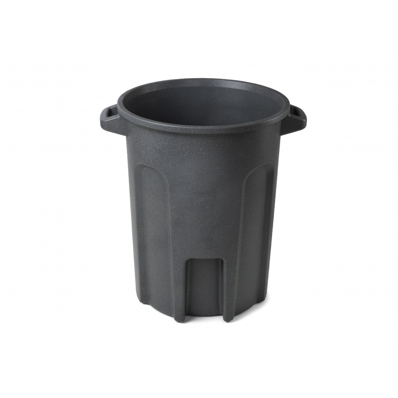 55 Gal. Round Trash Can with Lift Handle - Dark Gray Granite