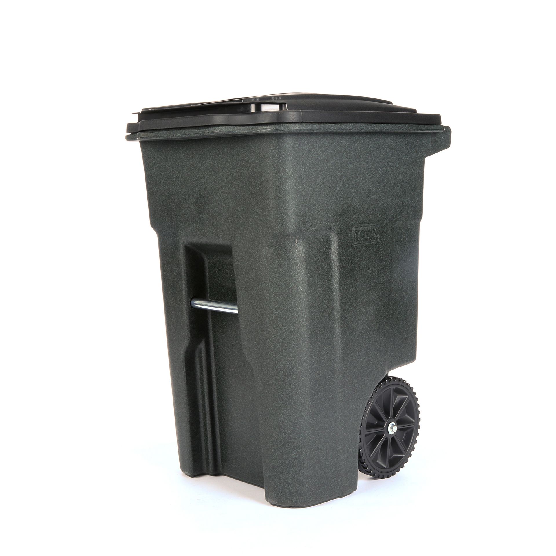 Trash Can with Greenstone Sunburst Wheels and Lid