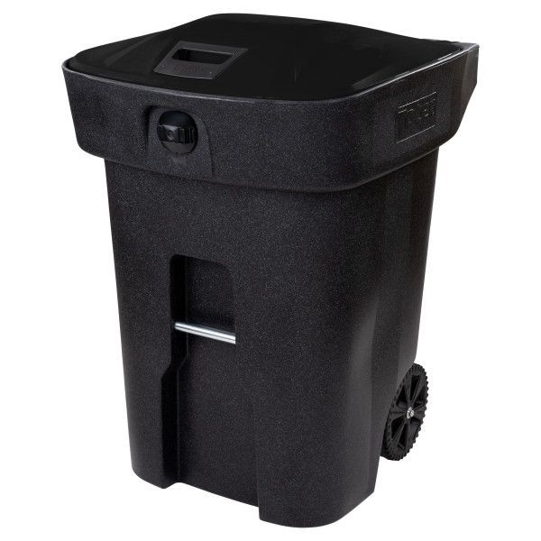 96 Gal Automated Bear Cart with Black Lid and Wheels