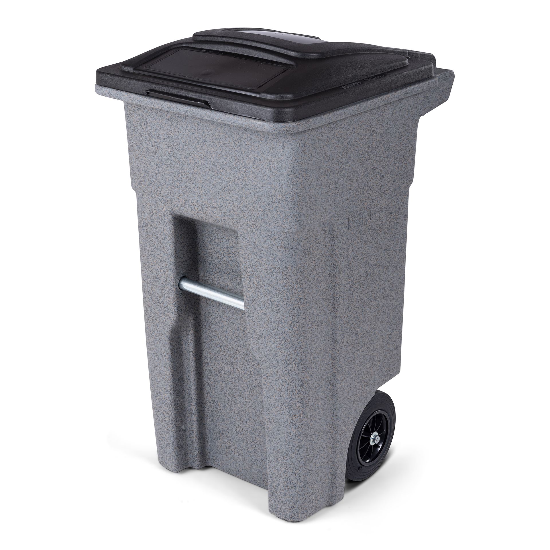 32 Gal. Graystone Trash Can with Quiet Wheels