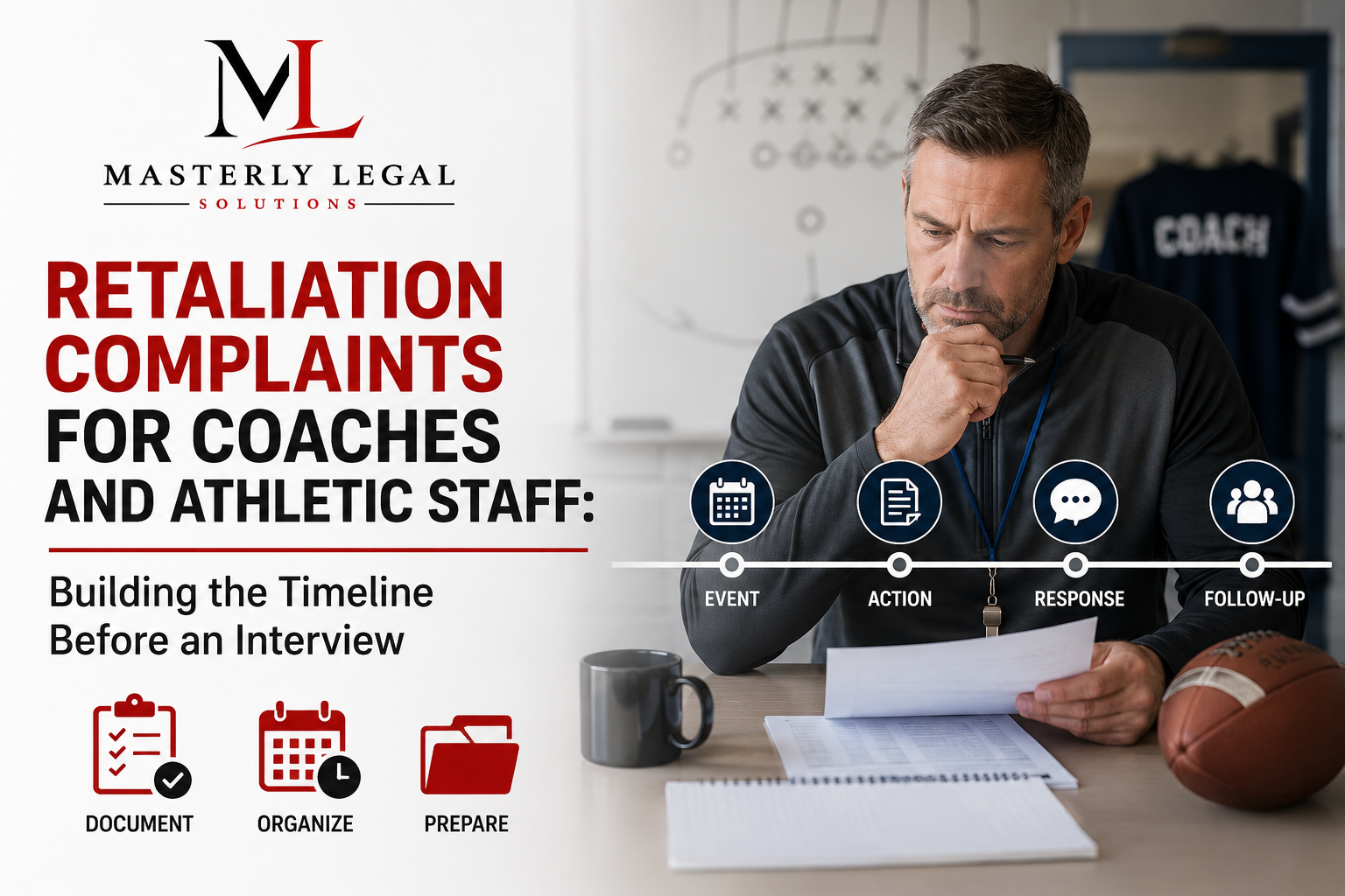 Texas coach meeting with a coach retaliation attorney.