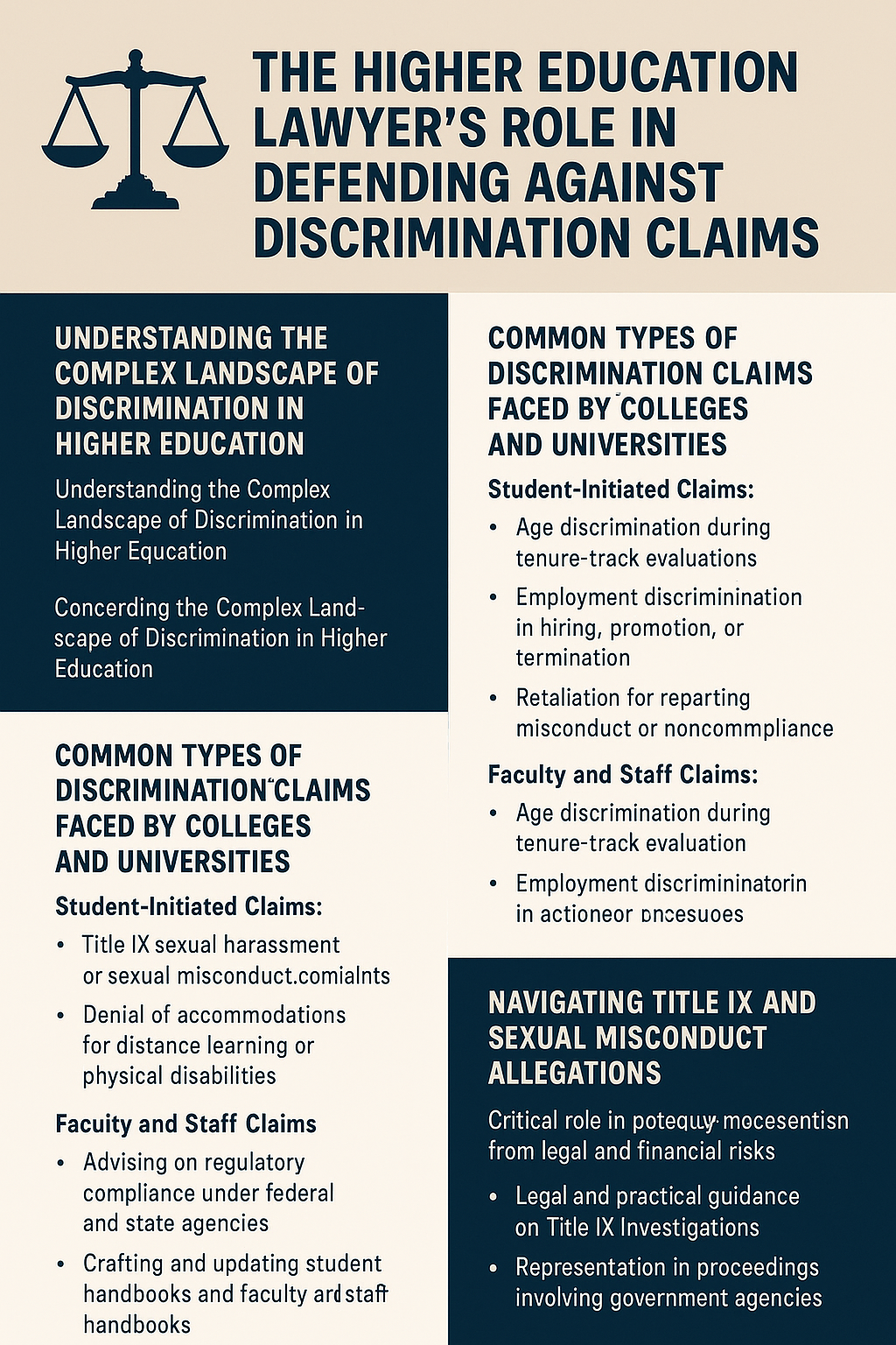 The Higher Education Lawyer’s Role in Defending Against Discrimination Claims