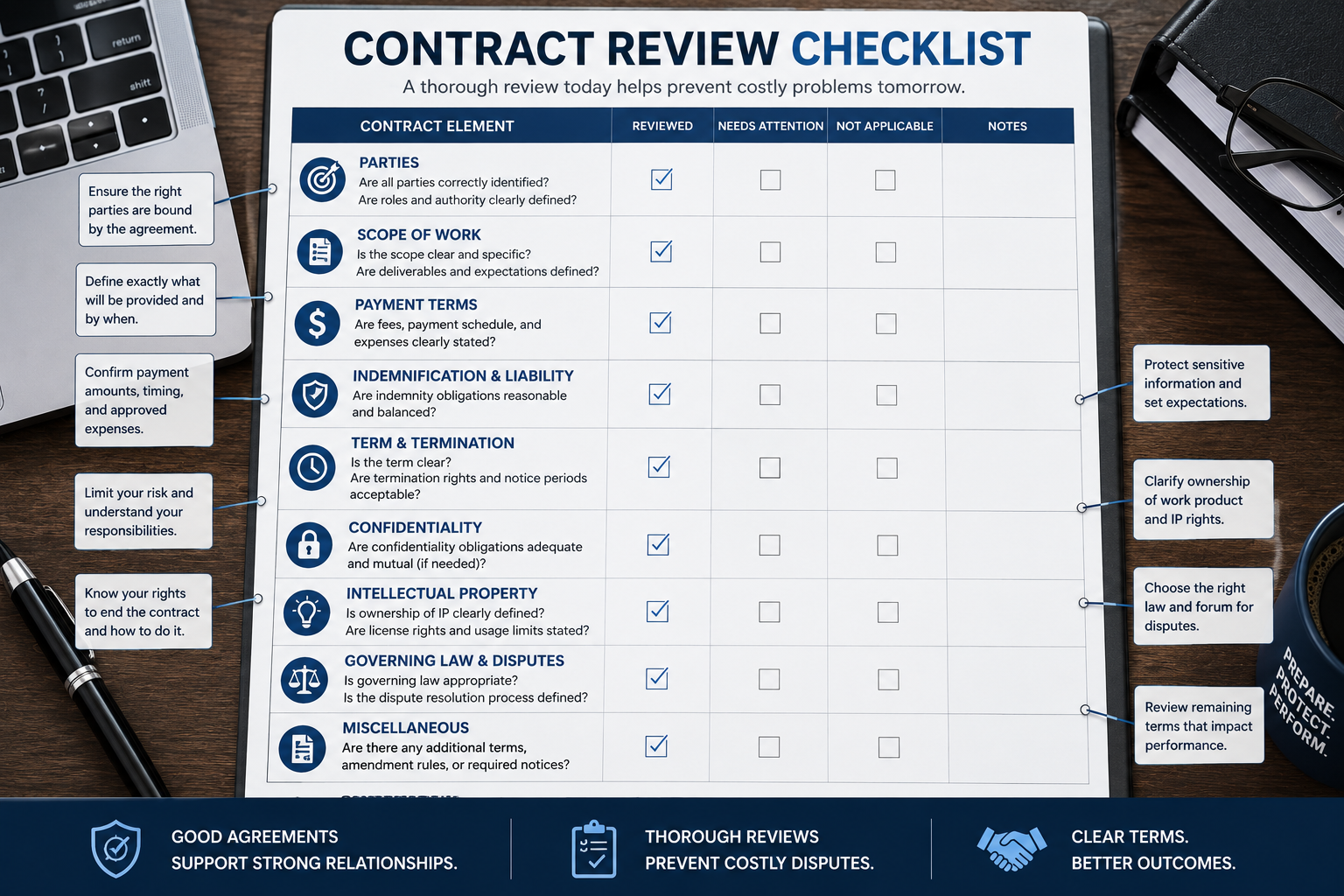 high-stakes business contract review checklist