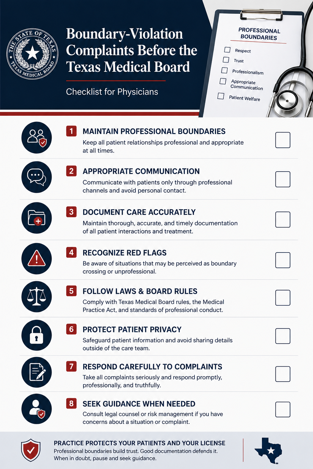 questions to consider before choosing Texas Medical Board boundary violation