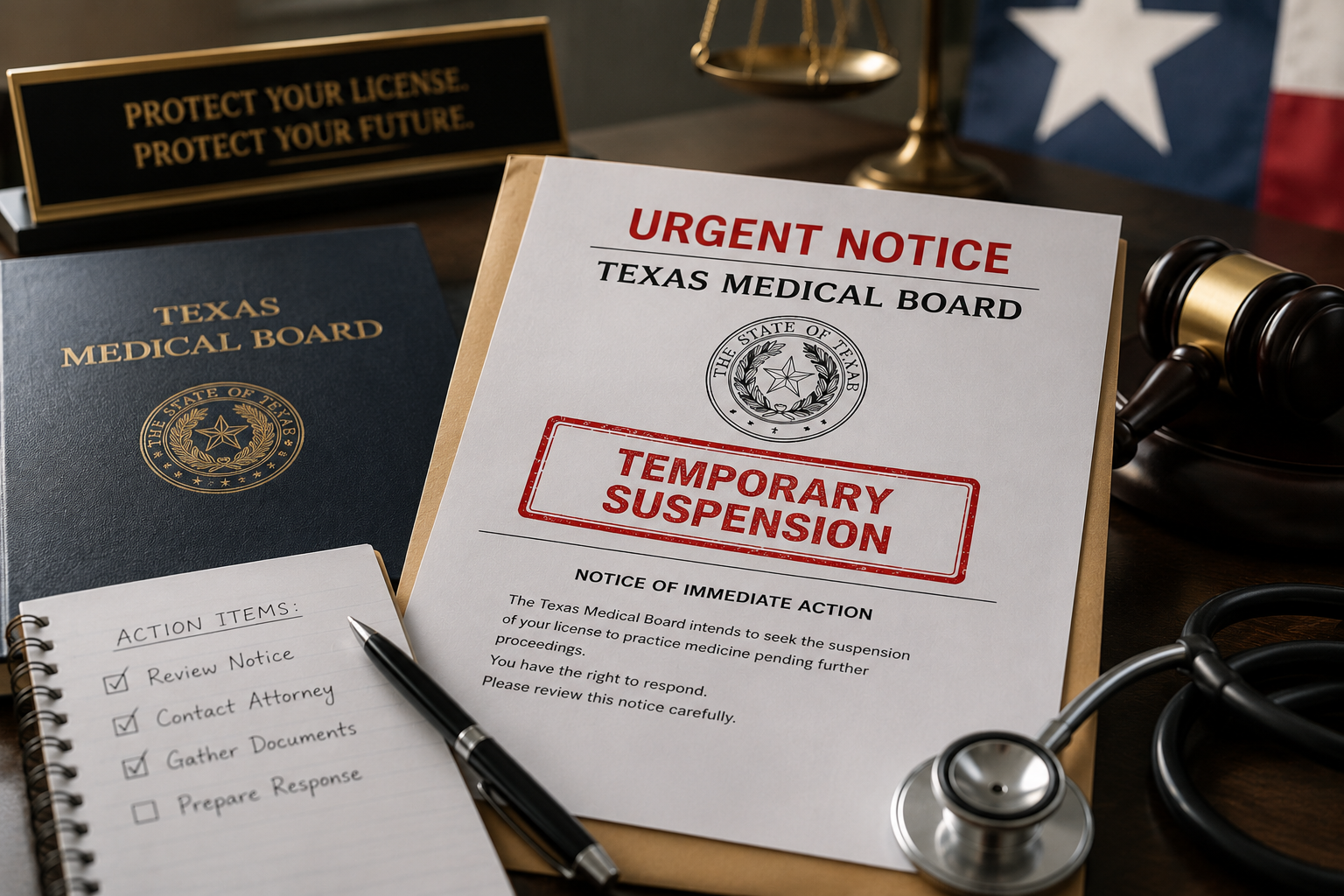Texas Medical Board temporary suspension