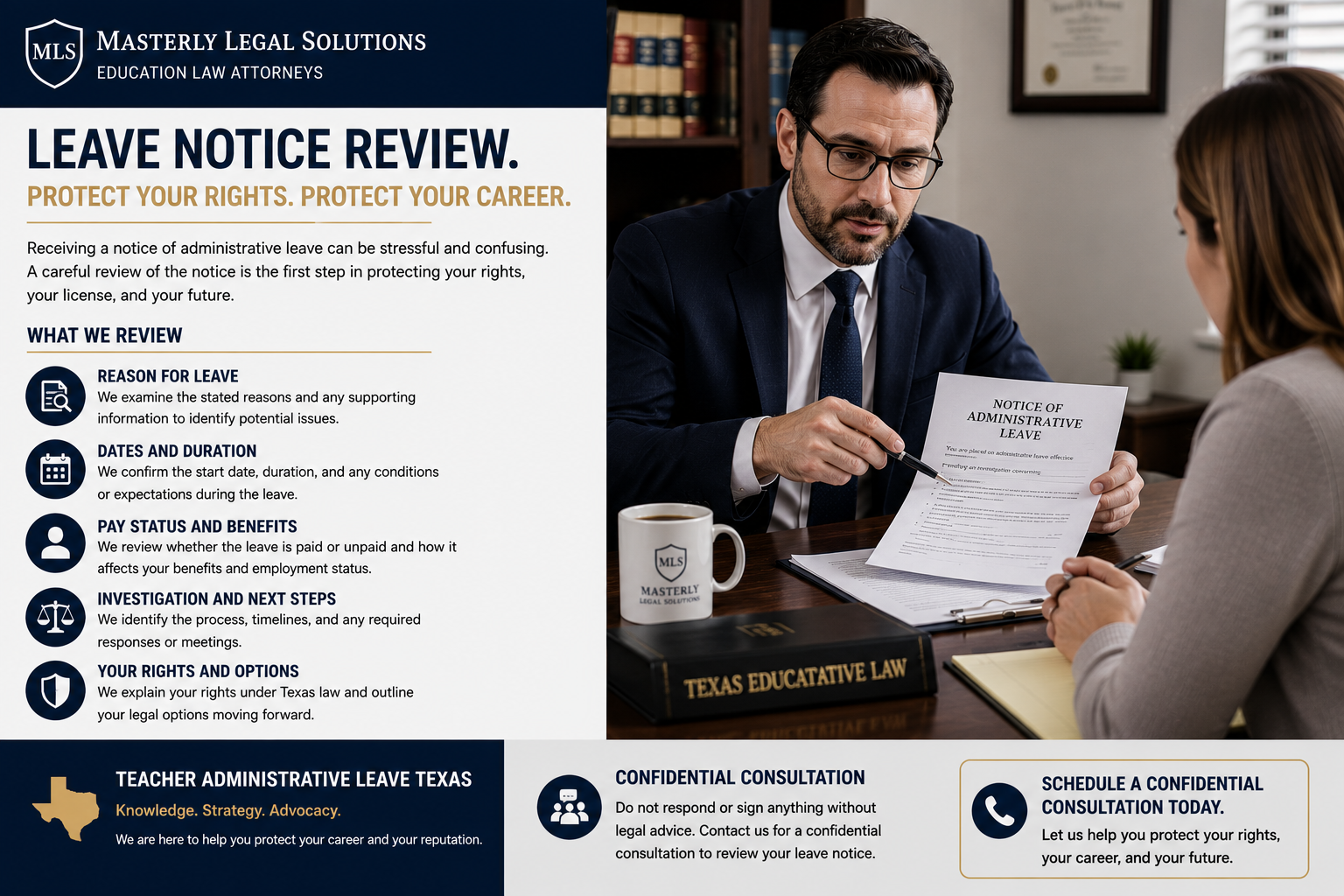 Leave notice review; teacher administrative leave Texas