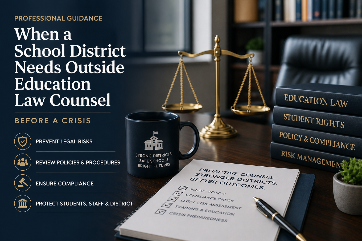 professional guidance related to When a School District Needs Outside Education Law Counsel Before a Crisis
