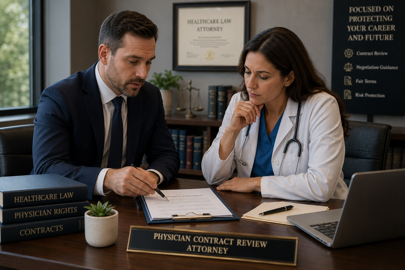 physician contract review attorney professional
guidance
