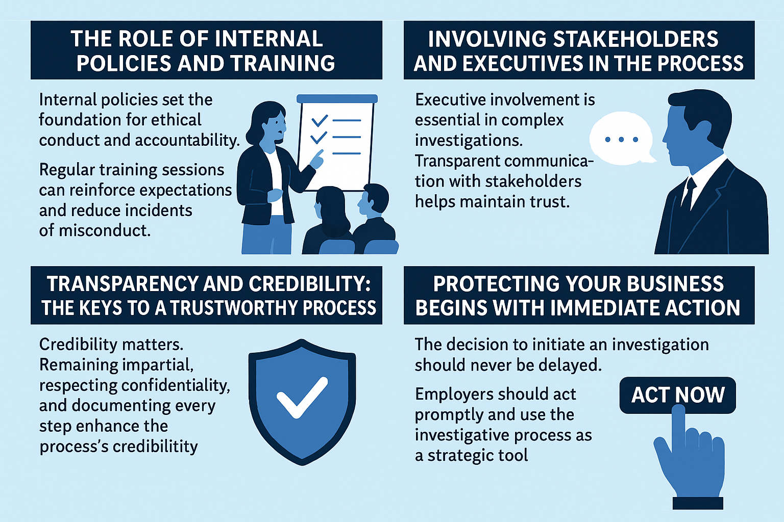 The role of internal policies and training involving stakeholders and executives in the process