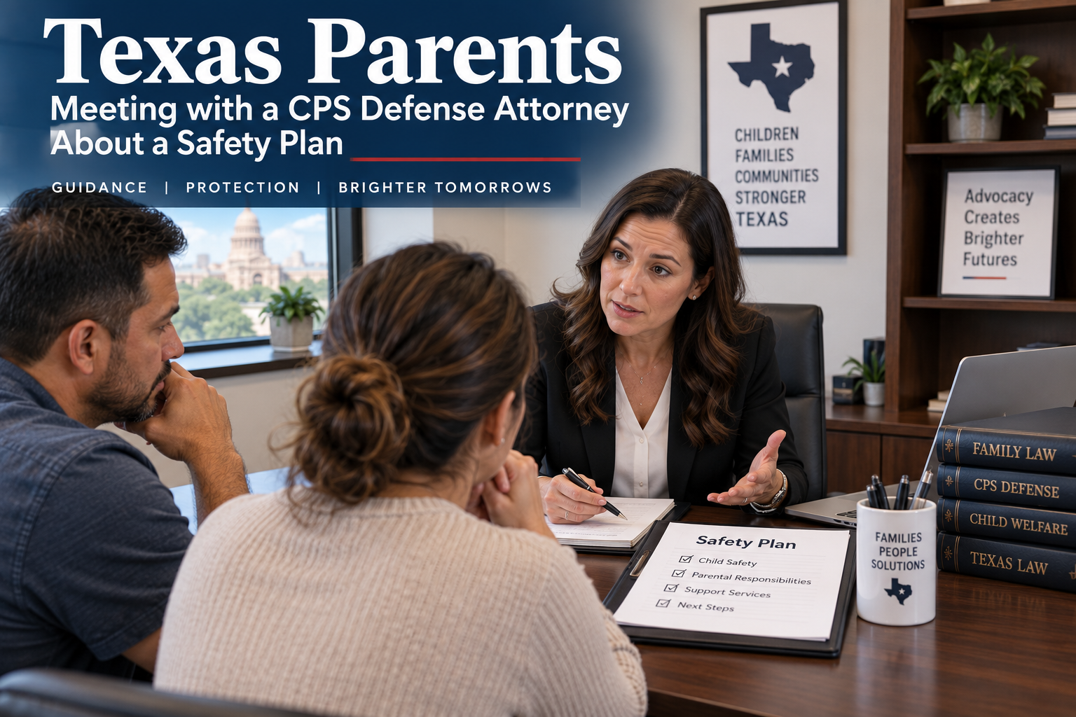 Parent speaking with a Texas CPS defense attorney after an anonymous CPS report