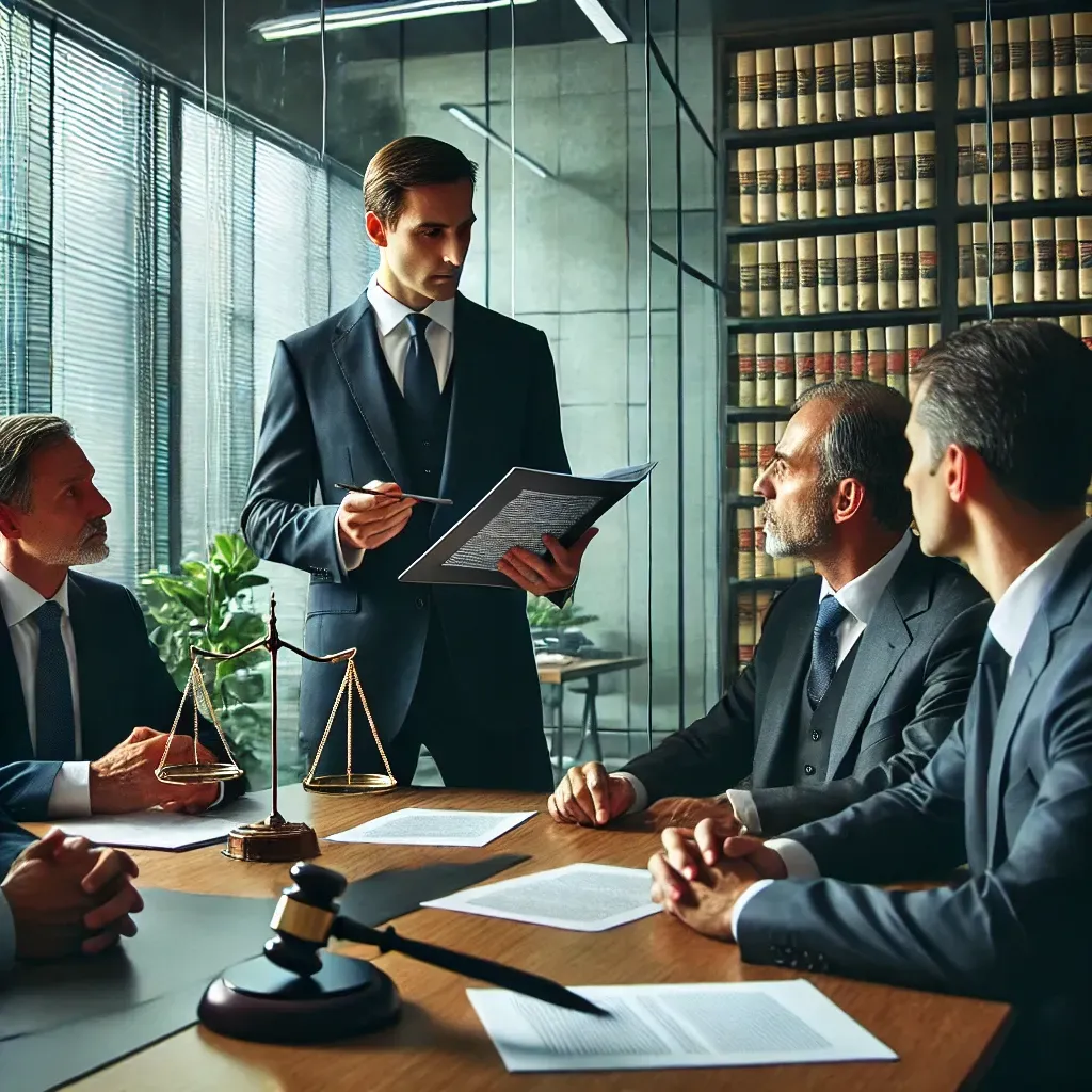 A group of men in suits and ties are sitting around a table.