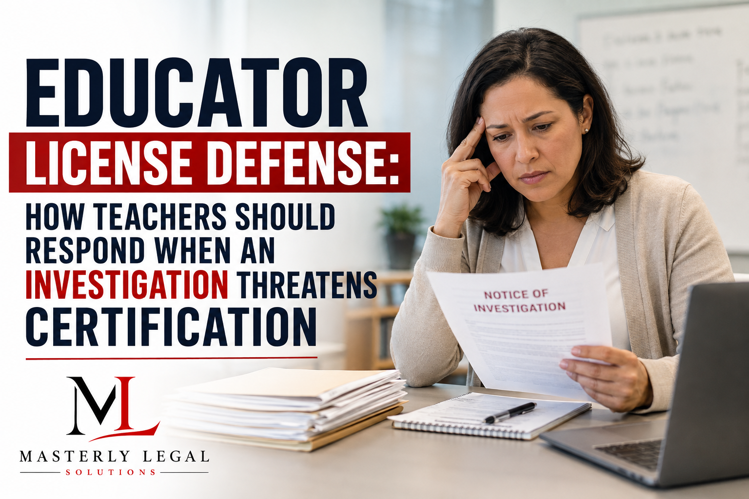 Educator license defense attorney helping a Texas teacher
