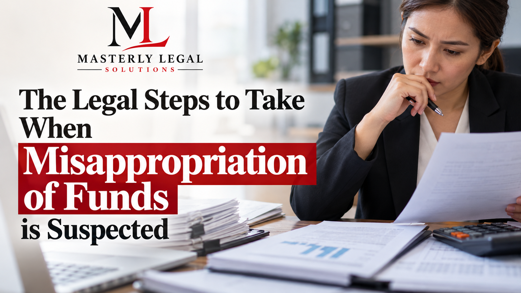 Misappropriation of funds legal guidance and financial records review.
