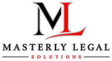 A logo for a law firm called masterly legal solutions , pllc.