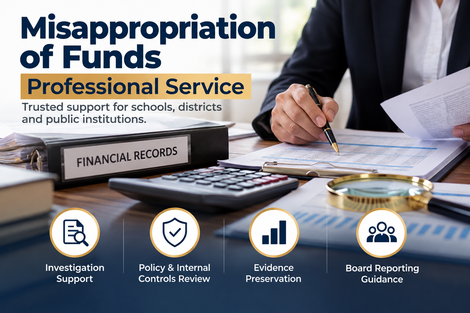 misappropriation of funds professional service