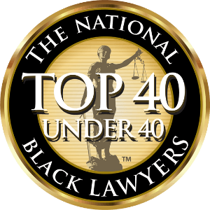 The national top 40 under 40 black lawyers badge