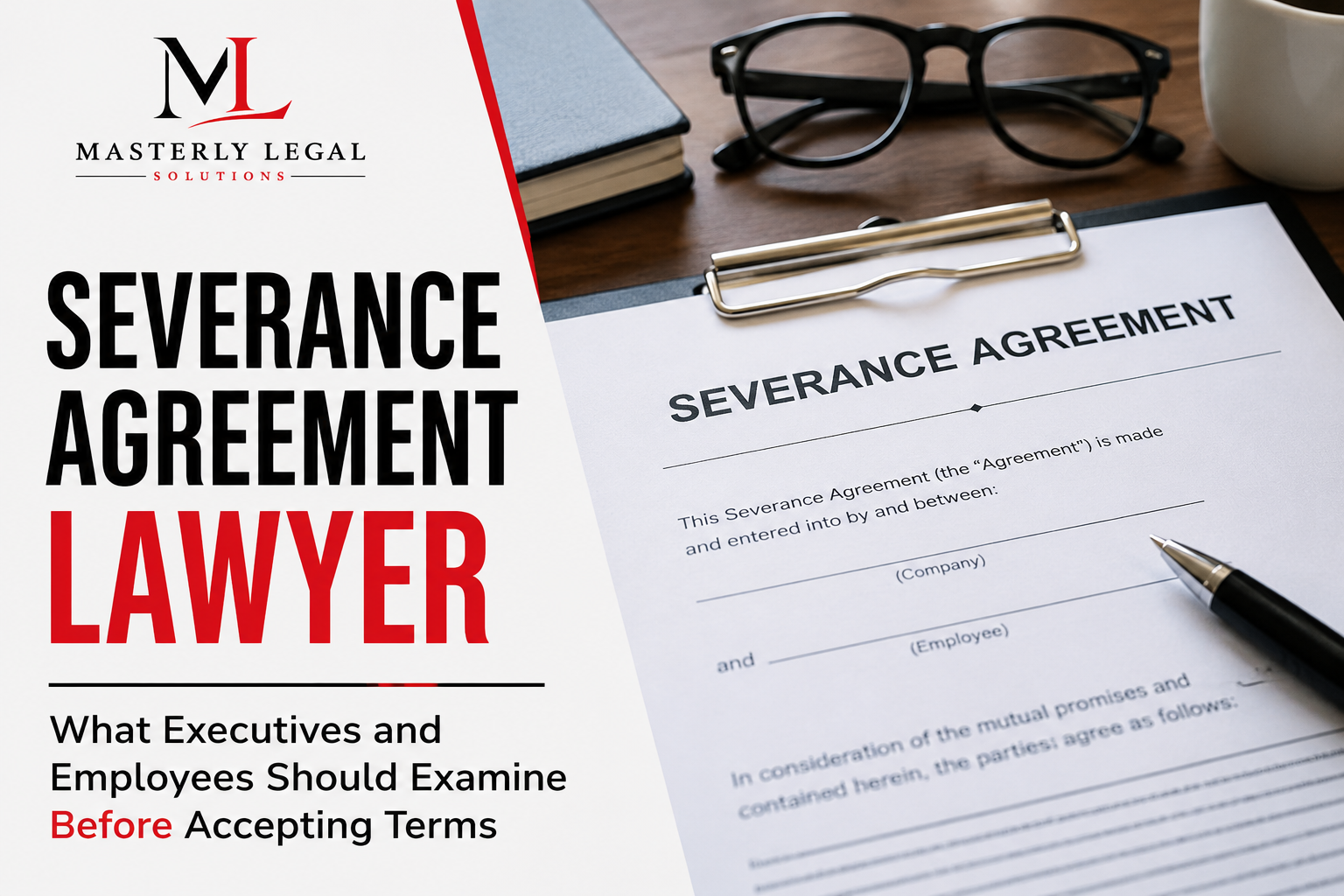 Severance agreement lawyer reviewing employment contract