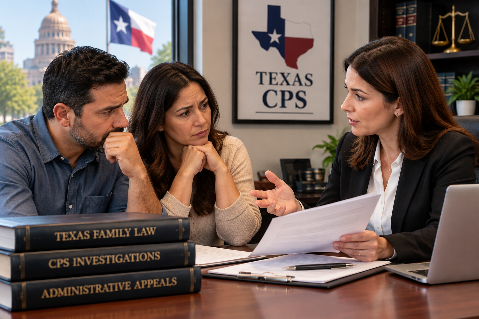 Texas parent consulting a lawyer about a CPS appeal