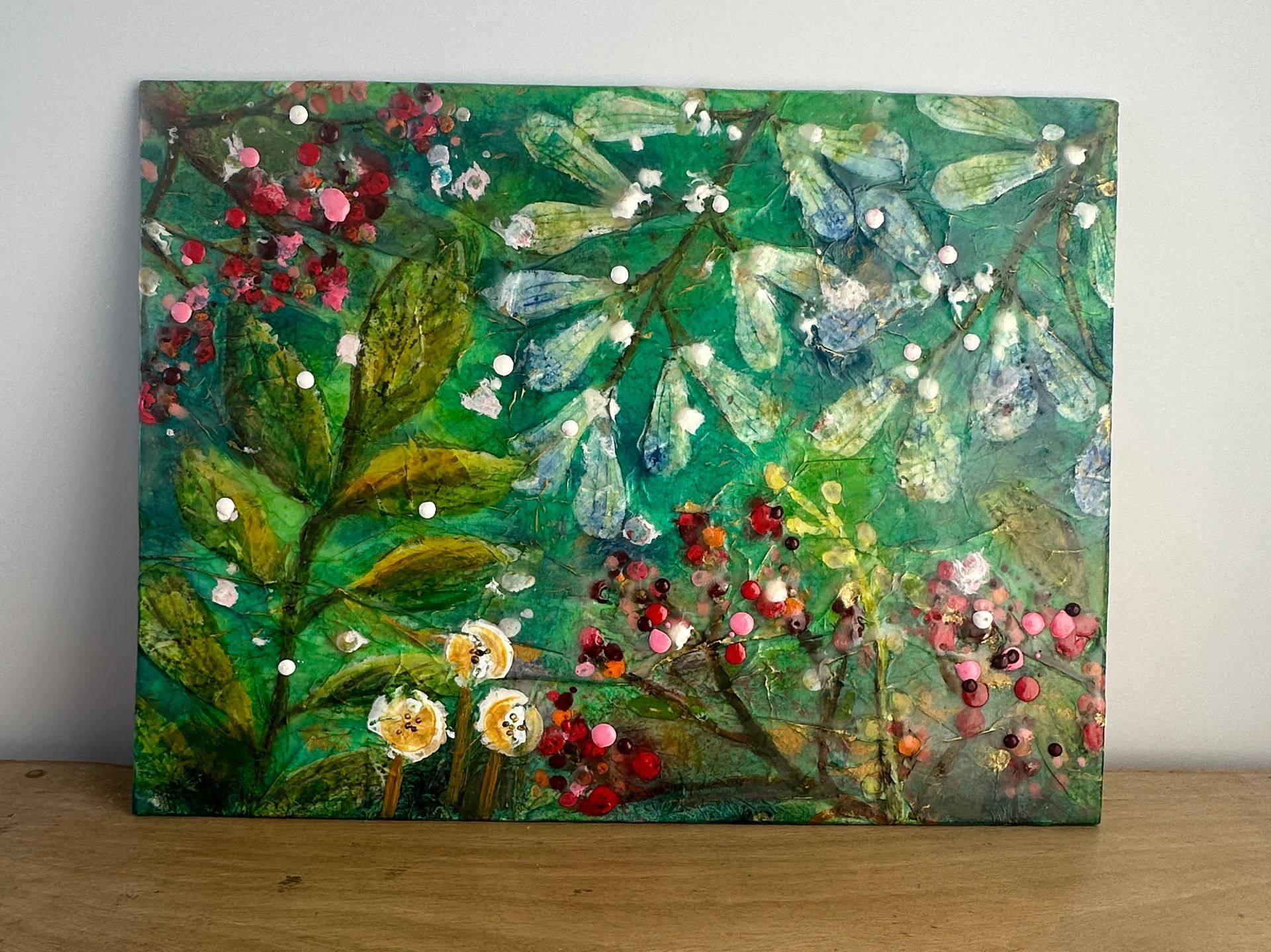 Mistletoe & Berries from the Hedgerow Series original art