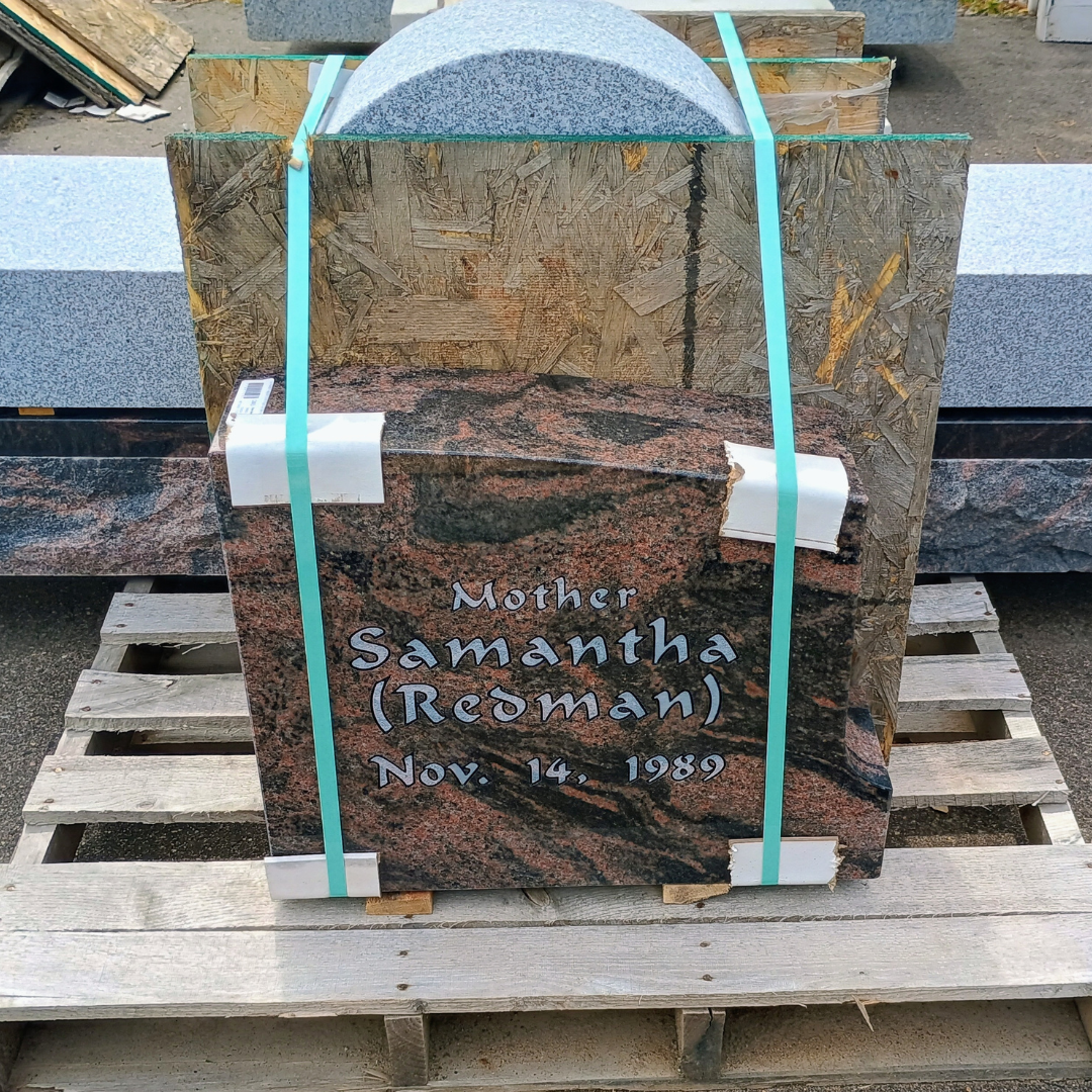 Completed monuments carefully wrapped and ready to ship.