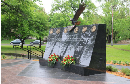 Large Veteran Memorial honoring all branches of the U.S. military
