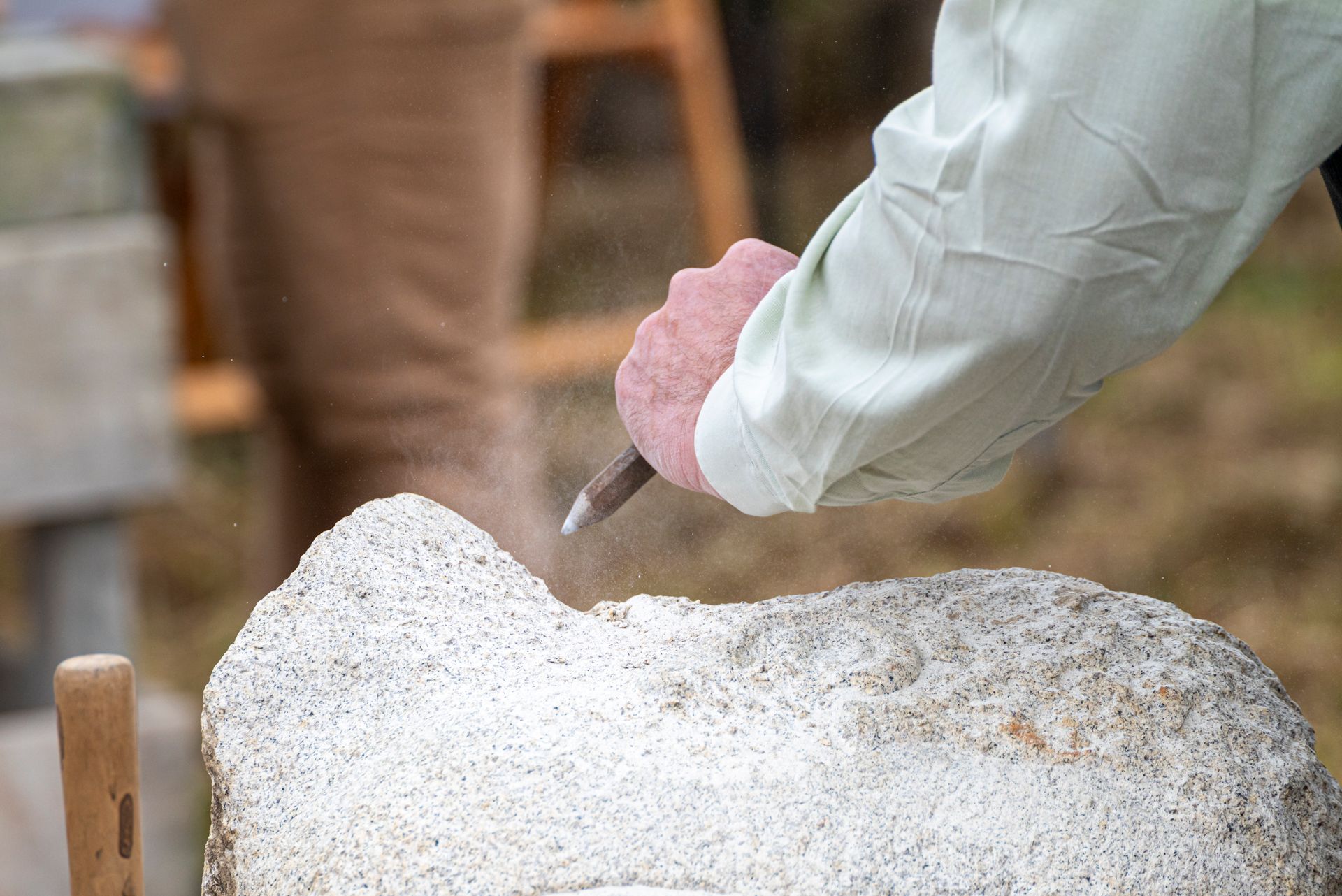 A stonemason at work.