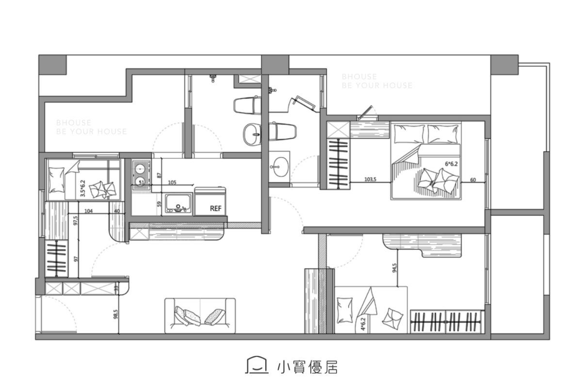 平面配置圖 小寶優居室內設計平面配置圖