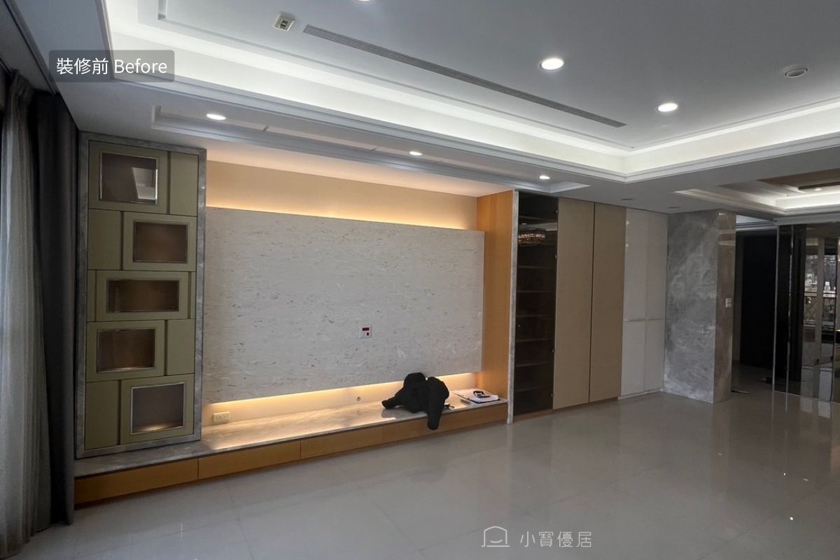 平面配置圖 自在磅礴,小寶優居室內設計,台中中古屋翻新案,客廳電視牆裝修前。