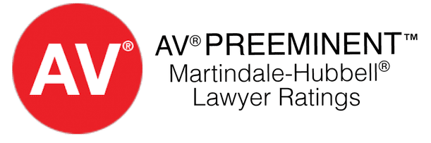 The logo for av preeminent martindale hubbell lawyer ratings