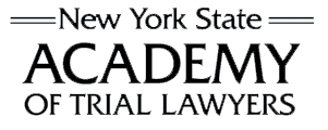 The logo for the new york state academy of trial lawyers