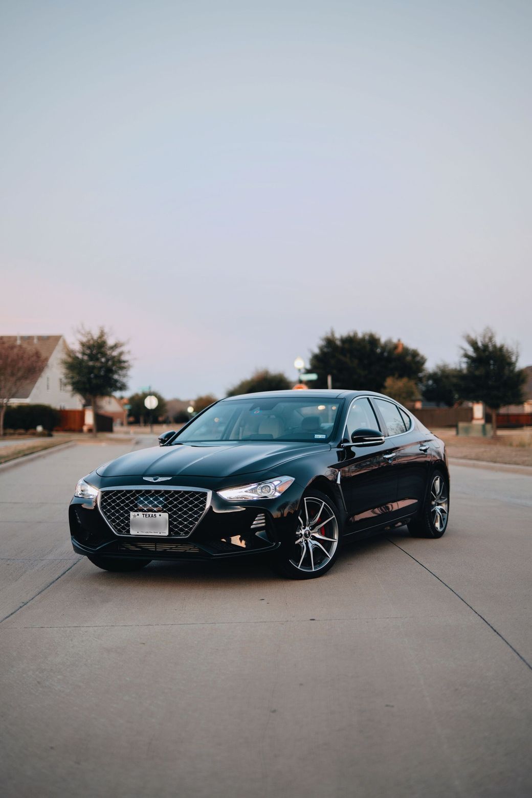 a black car with a texas license plate