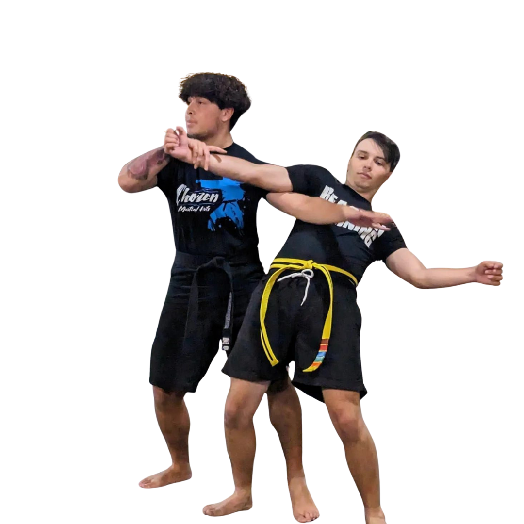 a man disarming another man with a gun in self defense