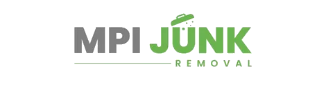 MPI Junk Removal logo with gray and green text on a white background