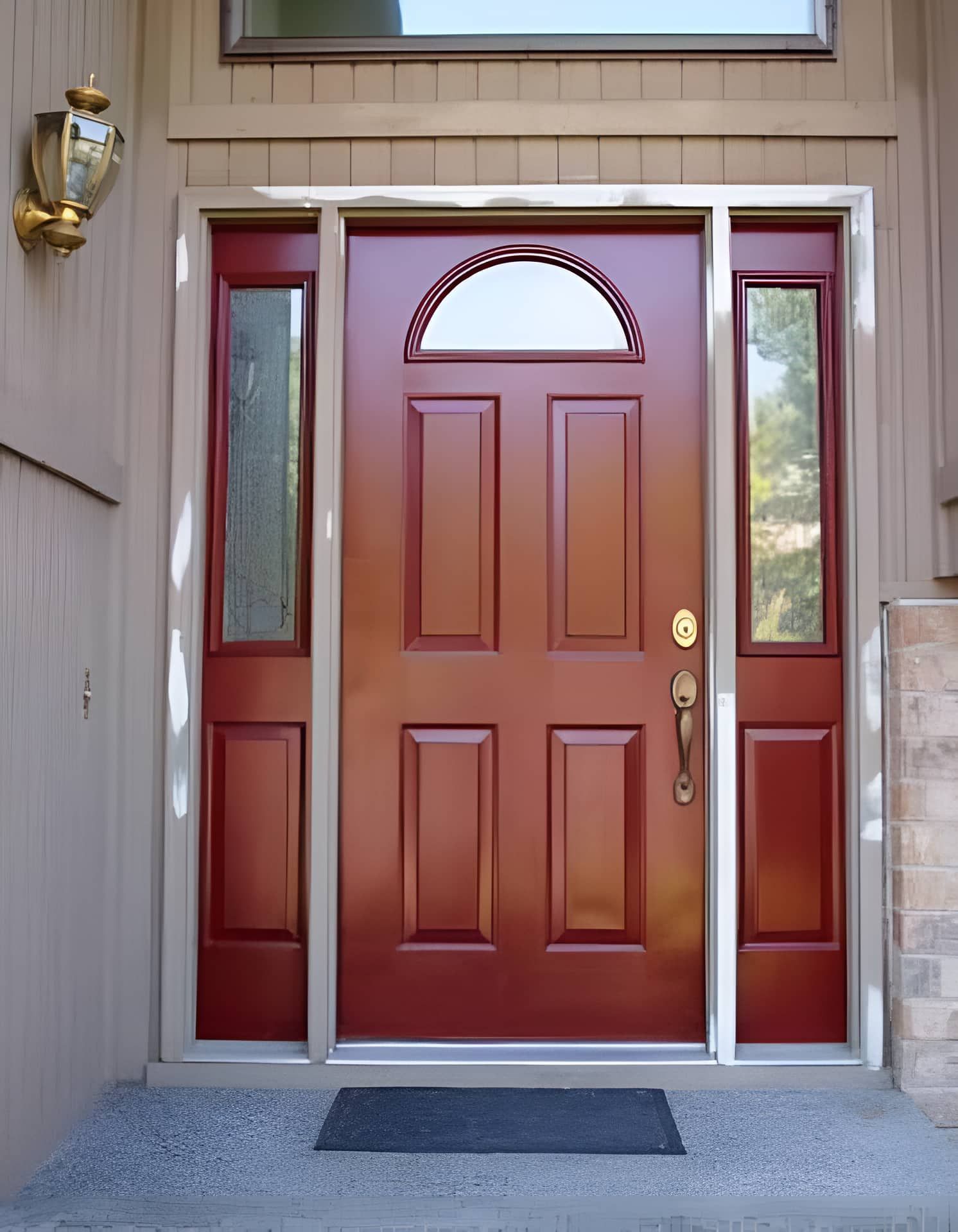 A Red Door With a Stainless Steel Frame — Moore Than Just Kitchens In Manilla, NSW