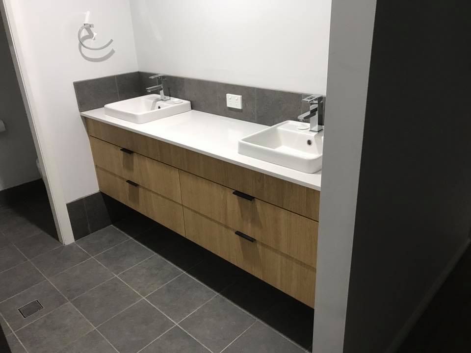 A Bathroom With Two Sinks and Two Drawers — Moore Than Just Kitchens In Gunnedah, NSW