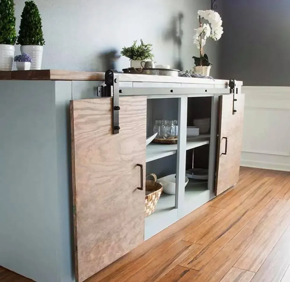 A Wooden Cabinet With a Sliding Door — Moore Than Just Kitchens In Manilla, NSW
