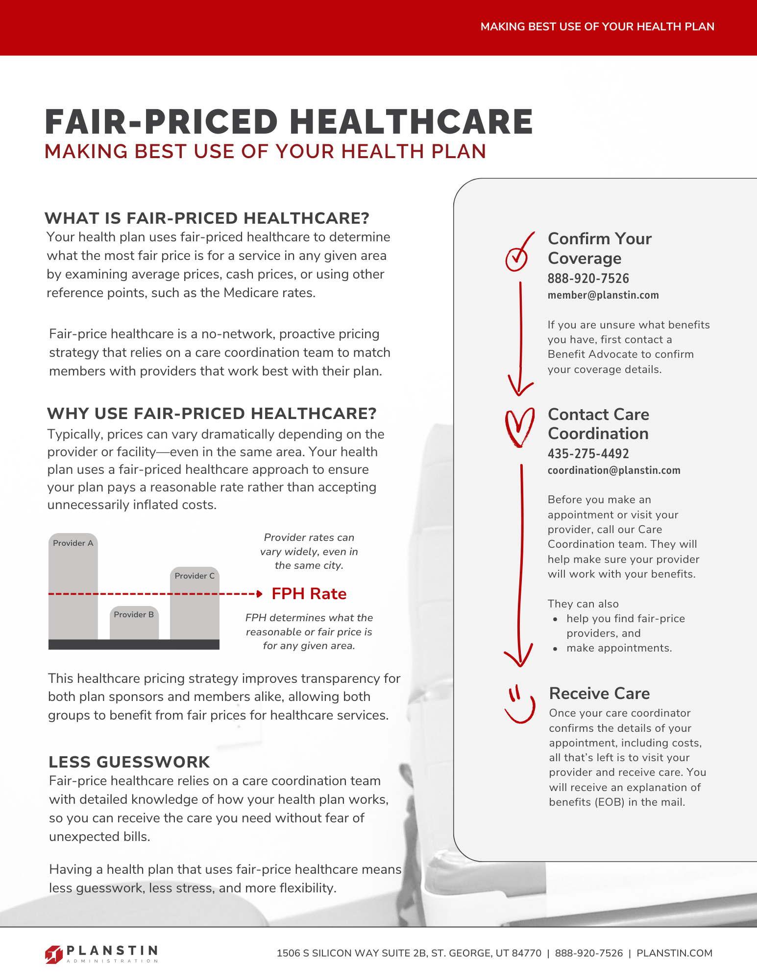 A brochure about fair-priced healthcare making the best use of your health plan.