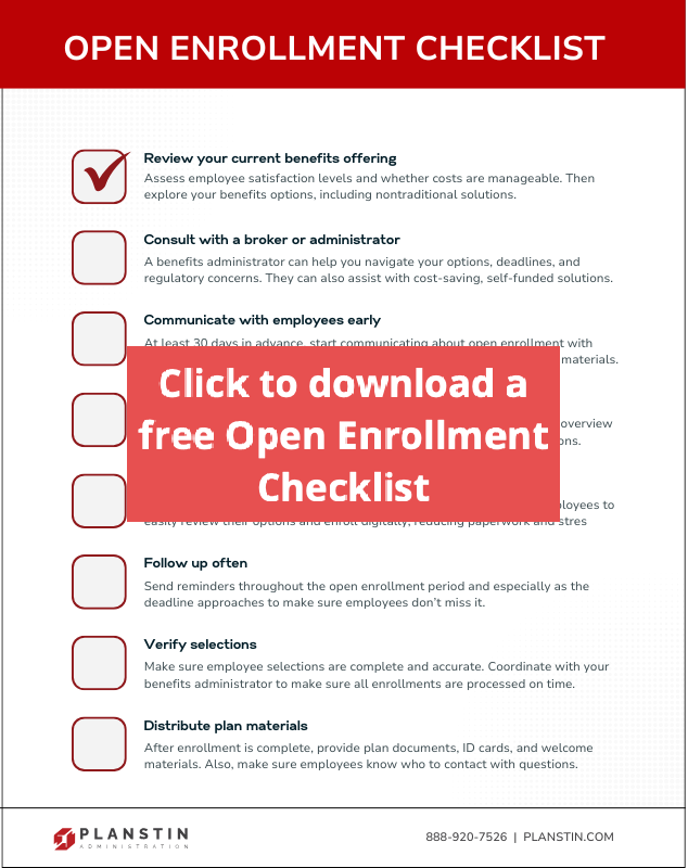 Click to download a free open enrollment checklist.