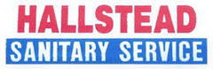 Hallstead Sanitary Service logo in red and blue text