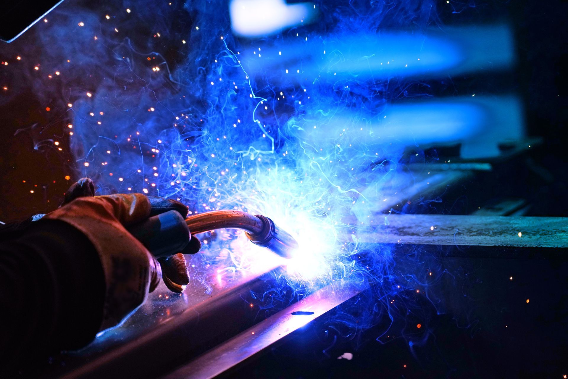 Welder Welding the Metal — Carrollton, GA — O2 Plus Inc.