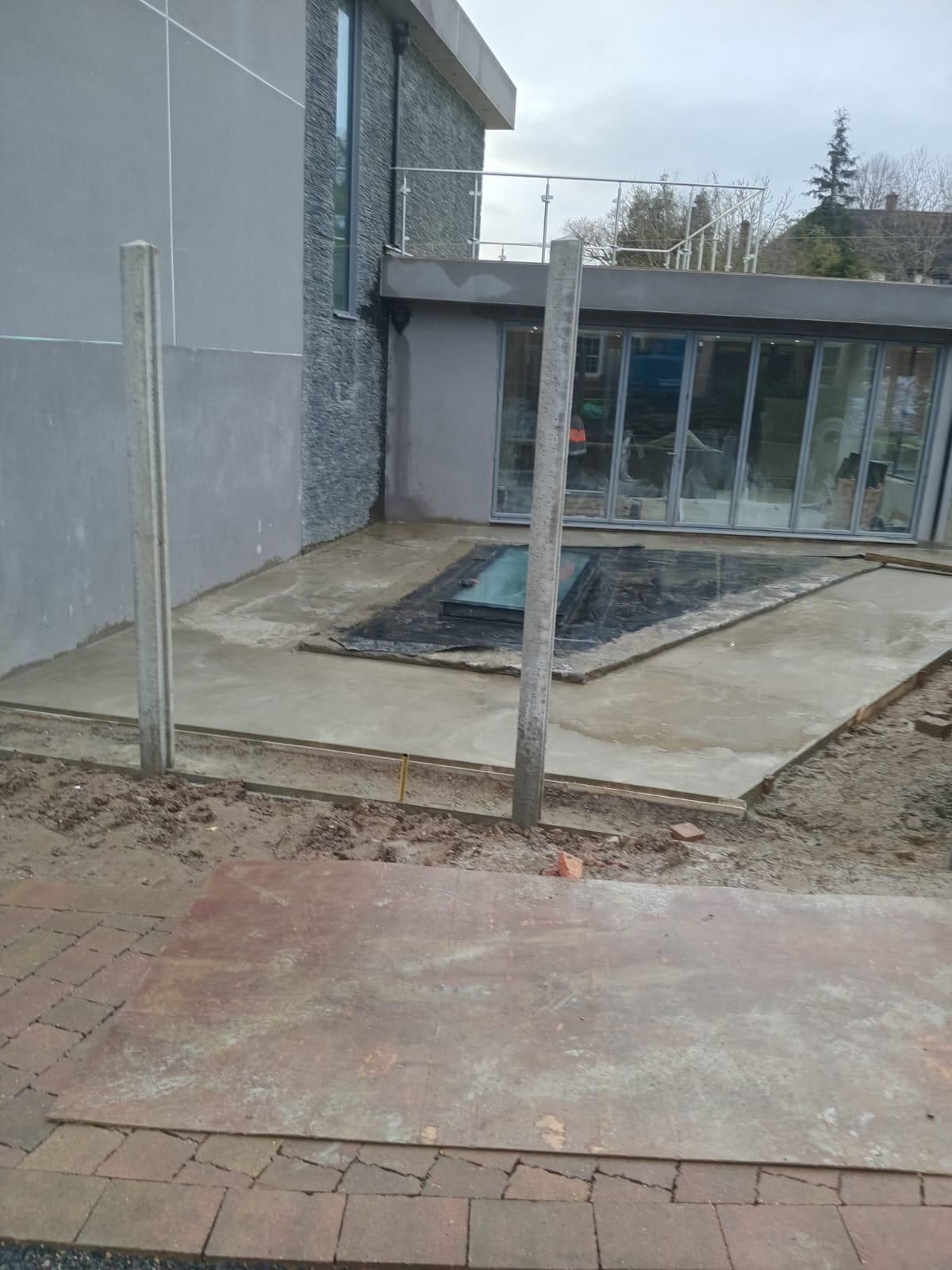 External landscaping and structural works at residential property