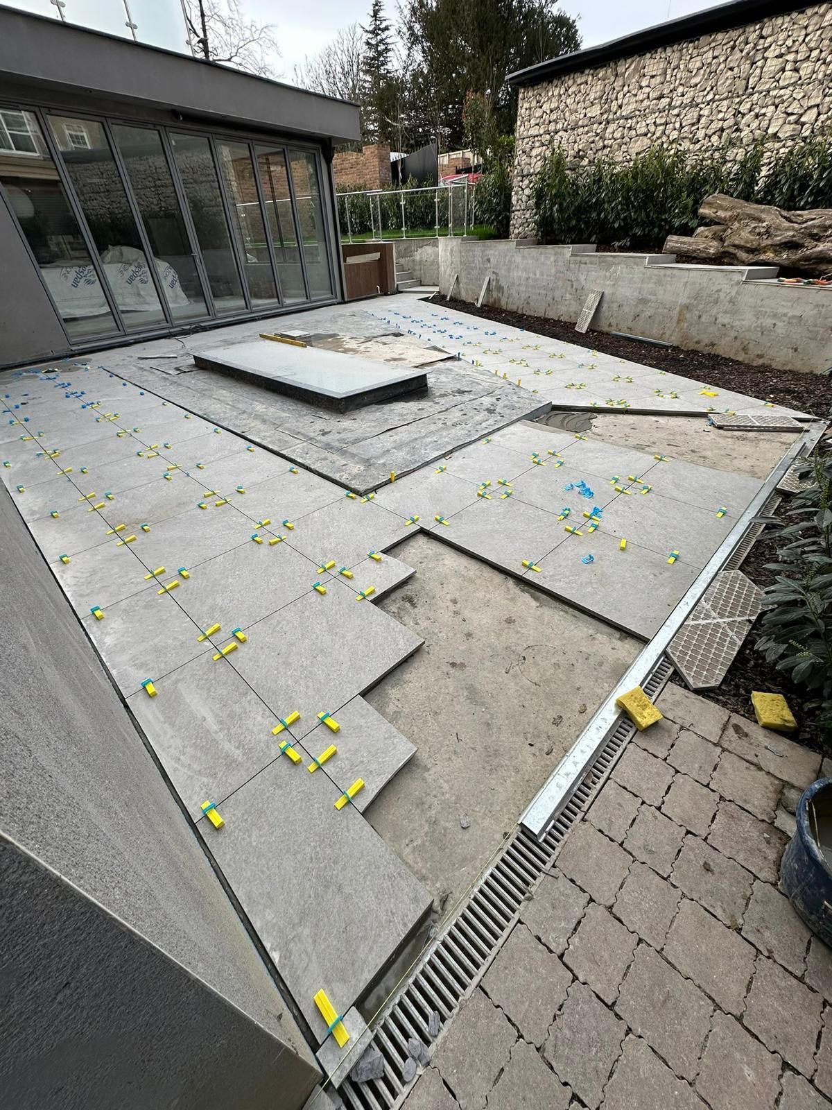 Completed terrace and external landscaping works at residential property