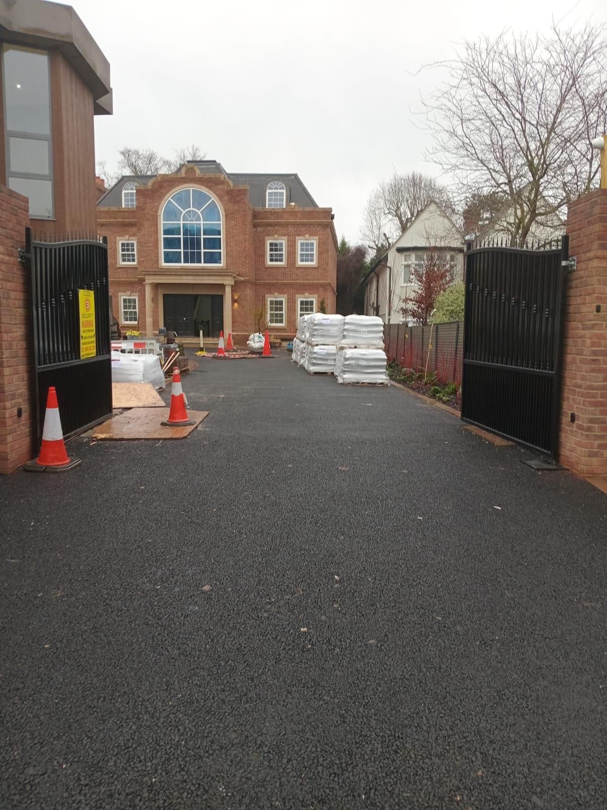 Granite sett paving and drainage installation at Sylvanias Cottages, New Malden