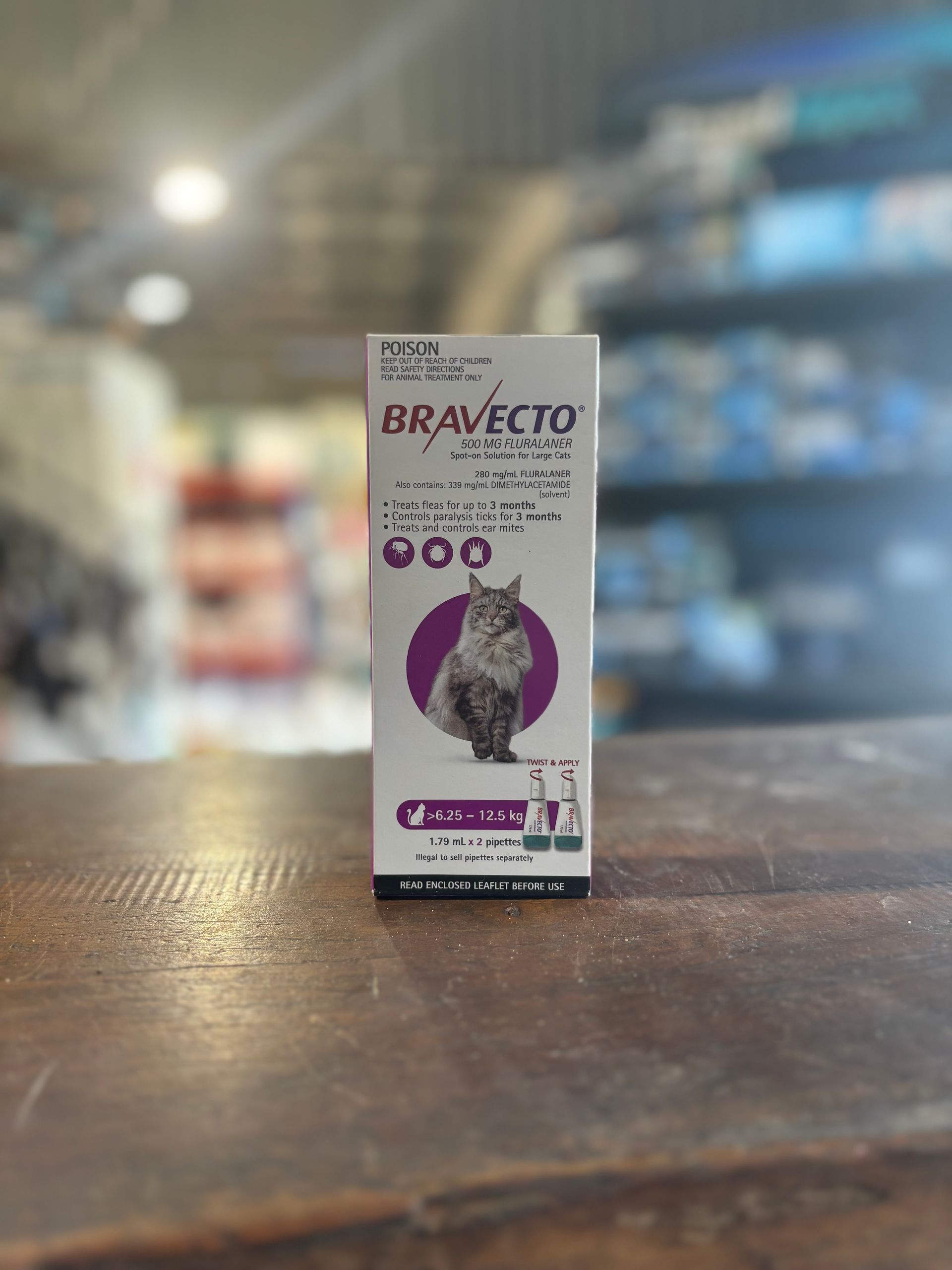 BRAVECTO Spot-On Treatment for Large Cats >6.25 - 12.5KG