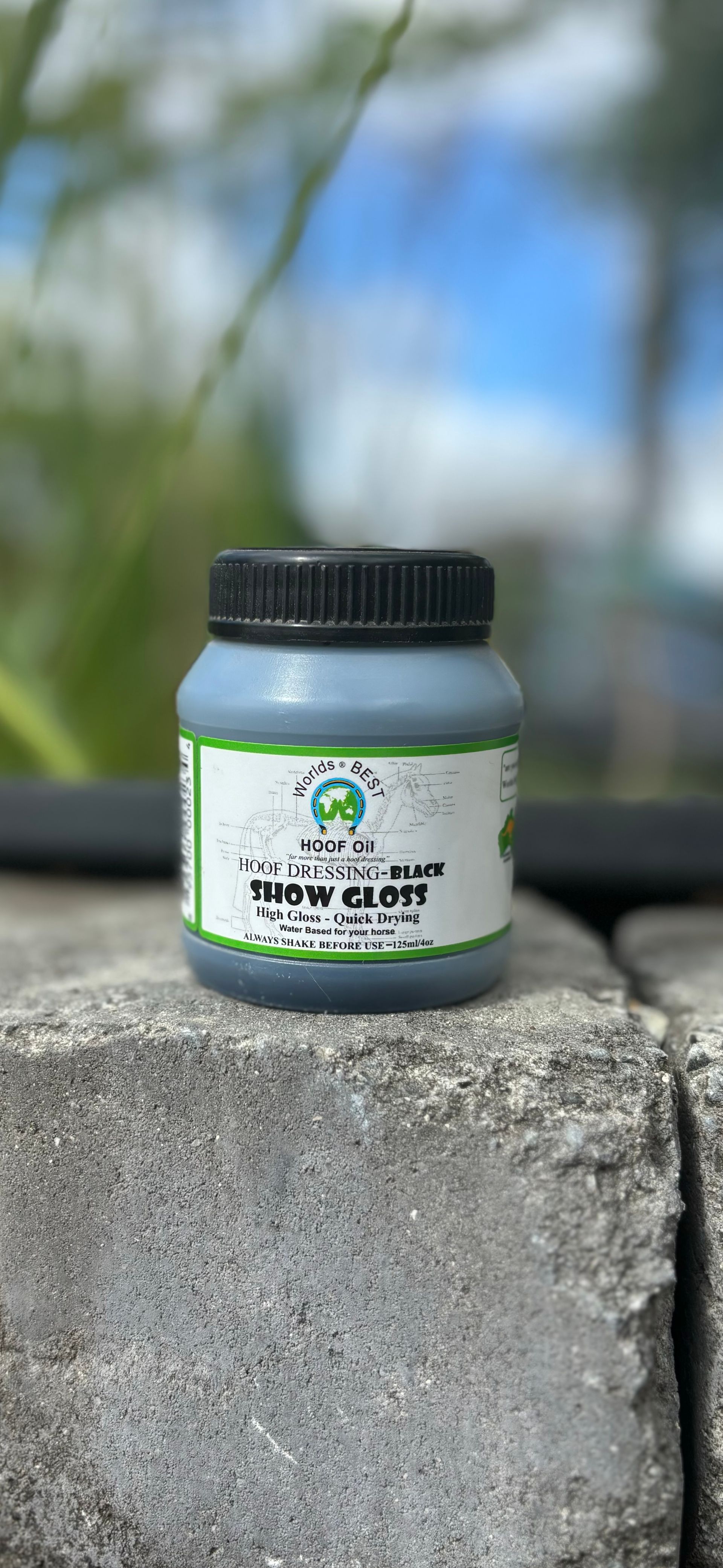 Worlds Best Hoof Dressing - Black Show Gloss 125ml