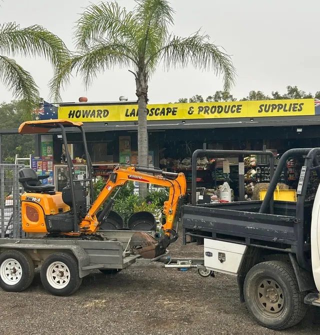 A Truck With a Trailer Attached to It — Howard Landscape and Produce Supplies in Hervey Bay, QLD