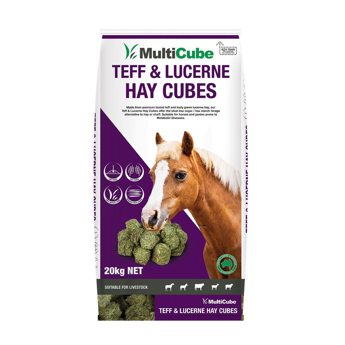 Multicube Teff & Lucerne Hay Cubes 20kg