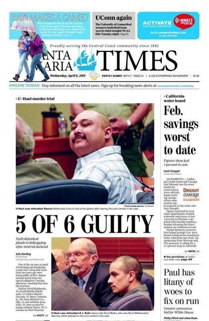 The Front Page Of The Times Newspaper — Barbara, CA — Steele Law Firm