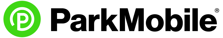 The parkmobile logo is green and black on a white background.